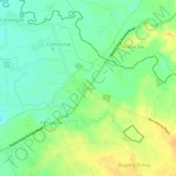 Cabu topographic map, elevation, terrain
