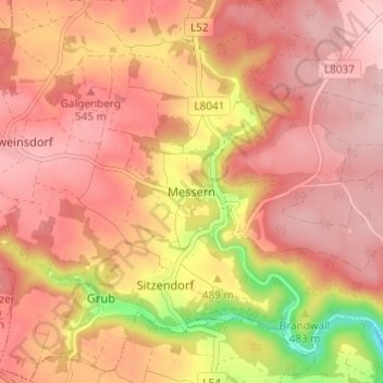Messern topographic map, elevation, terrain