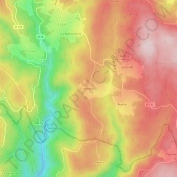 Verrières topographic map, elevation, terrain