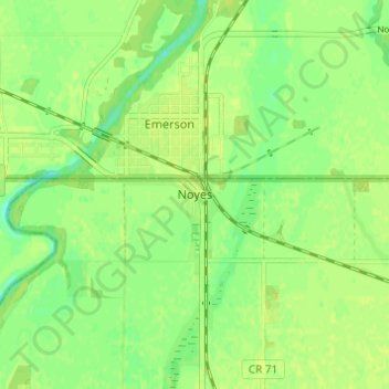 Noyes topographic map, elevation, terrain