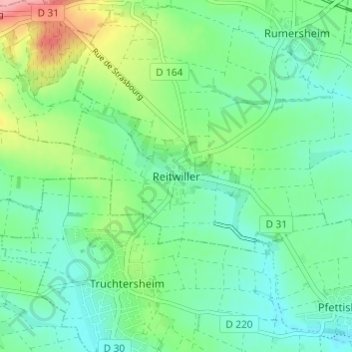 Reitwiller topographic map, elevation, terrain