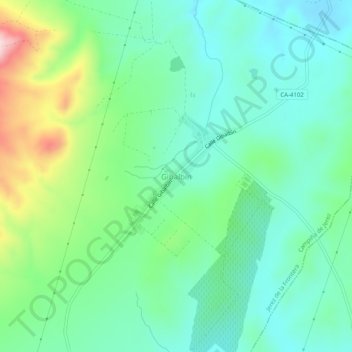 Gibalbín topographic map, elevation, terrain