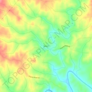 Newell topographic map, elevation, terrain