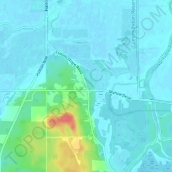 Lummi topographic map, elevation, terrain