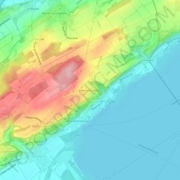 Vallamand-Dessus topographic map, elevation, terrain