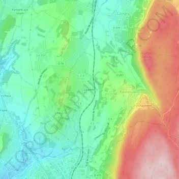 La Lième topographic map, elevation, terrain