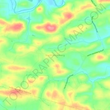 North Heidelberg topographic map, elevation, terrain