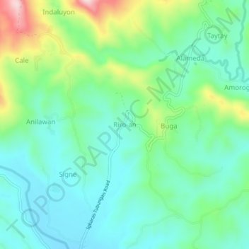Riro-an topographic map, elevation, terrain