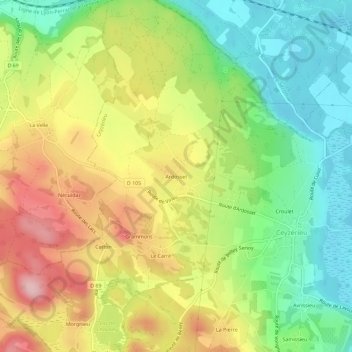 Ardosset topographic map, elevation, terrain
