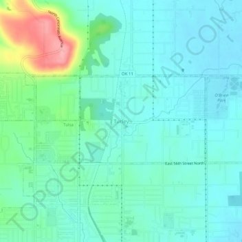 Turley topographic map, elevation, terrain