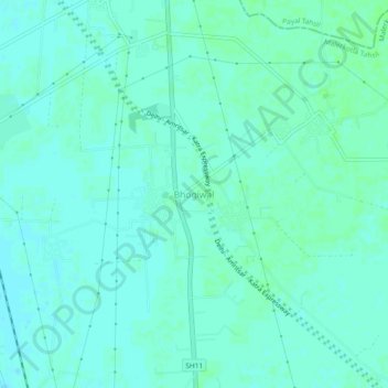Bhogiwal topographic map, elevation, terrain