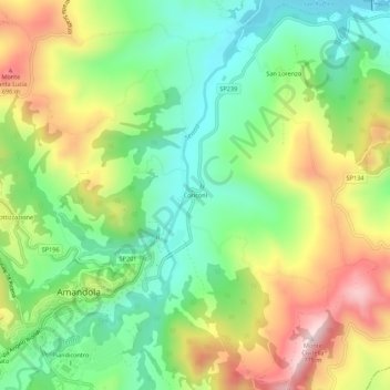 Coriconi topographic map, elevation, terrain