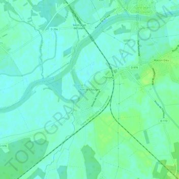 Port de Chaugey topographic map, elevation, terrain