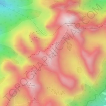 Alto Chuscal topographic map, elevation, terrain