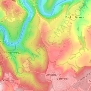 Hillersland topographic map, elevation, terrain