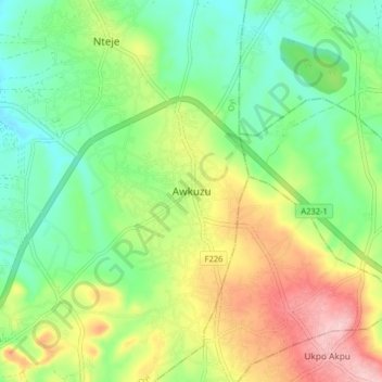 Awkuzu topographic map, elevation, terrain