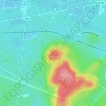 Mont du Tremble topographic map, elevation, terrain