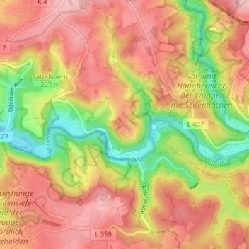 Pfaffenberg topographic map, elevation, terrain
