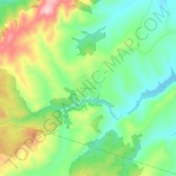 Harmanlı topographic map, elevation, terrain