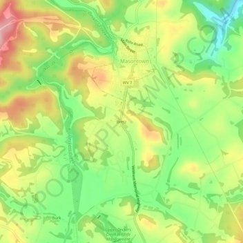 Bretz topographic map, elevation, terrain