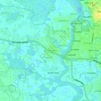 Aminbazar topographic map, elevation, terrain