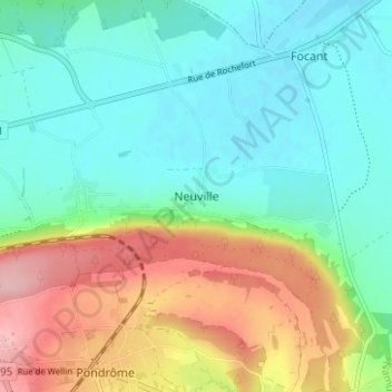 Neuville topographic map, elevation, terrain