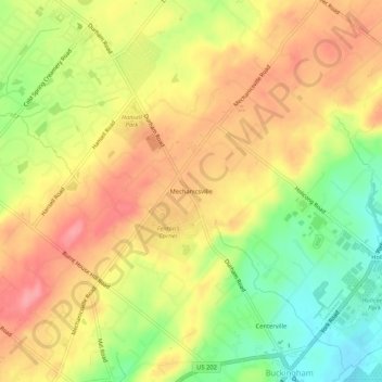 Mechanicsville topographic map, elevation, terrain