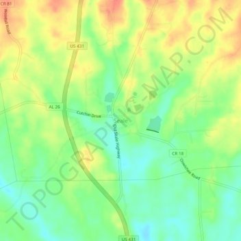 Seale topographic map, elevation, terrain