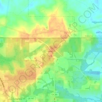 Lakewood topographic map, elevation, terrain