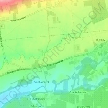 Grange Neuve topographic map, elevation, terrain