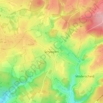Schoppen topographic map, elevation, terrain