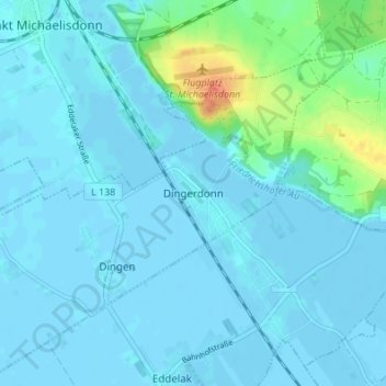 Dingerdonn topographic map, elevation, terrain