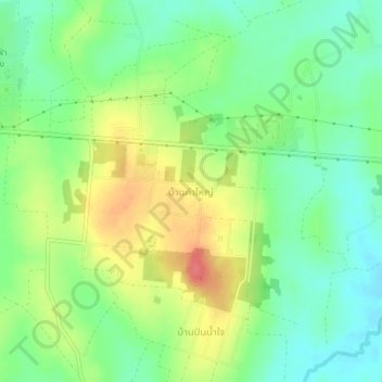 Ban Kham Yai topographic map, elevation, terrain