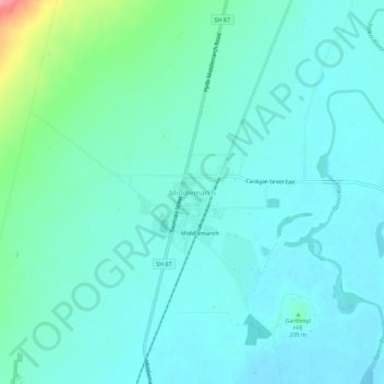 Middlemarch topographic map, elevation, terrain
