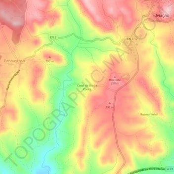 Casal da Barba Pouca topographic map, elevation, terrain