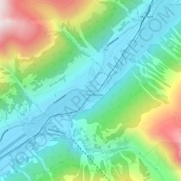 Obergesteln topographic map, elevation, terrain