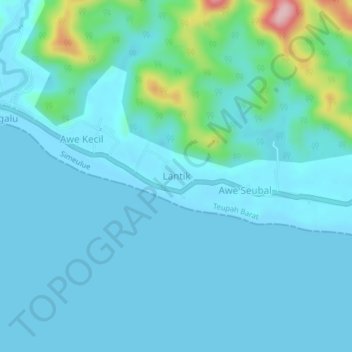 Lantik topographic map, elevation, terrain