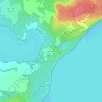 Cape Croker topographic map, elevation, terrain