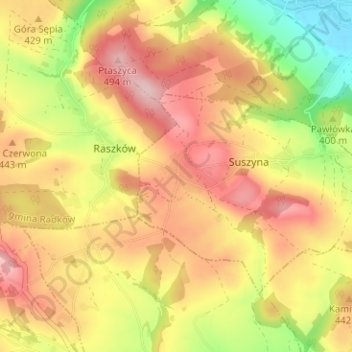 Finkenhübel topographic map, elevation, terrain