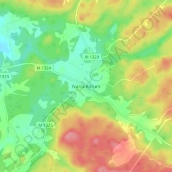 Norra Rörum topographic map, elevation, terrain