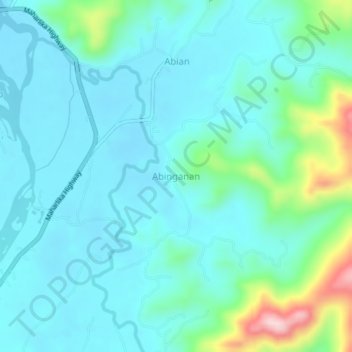 Abinganan topographic map, elevation, terrain