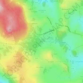 Martel topographic map, elevation, terrain