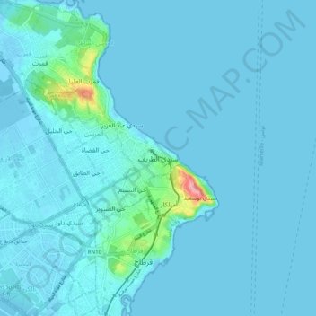 Sidi Dhrif topographic map, elevation, terrain