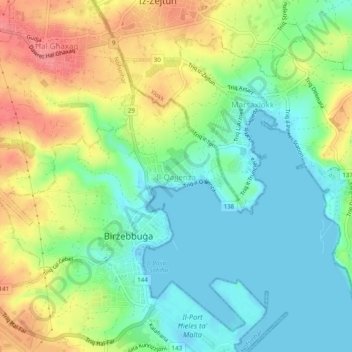 Il-Qajjenza topographic map, elevation, terrain