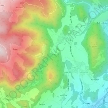 Einöd topographic map, elevation, terrain
