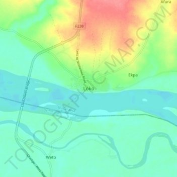 Loko topographic map, elevation, terrain