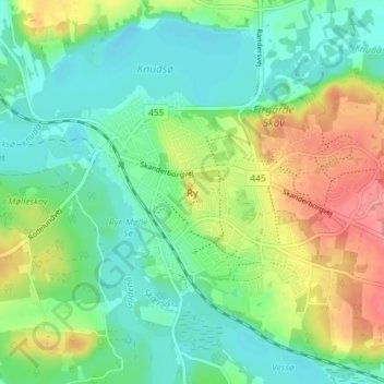 Ry topographic map, elevation, terrain