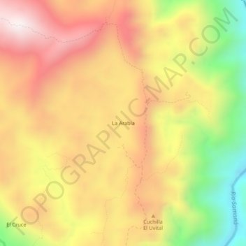 La Arabia topographic map, elevation, terrain
