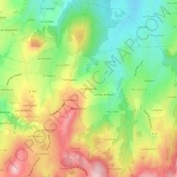 La Mouleyras topographic map, elevation, terrain