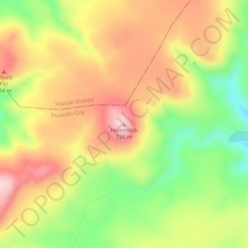 Hummock topographic map, elevation, terrain